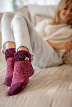 Load image into Gallery viewer, Women's Feather Cuff Lounge Socks
